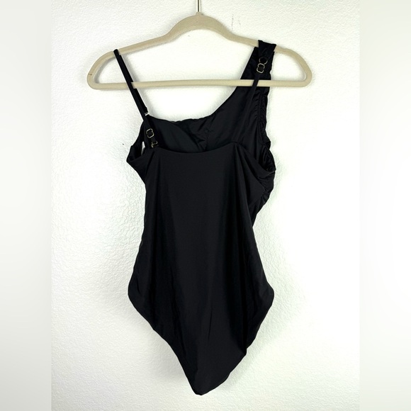 Trina Turk Monaco assymetrical one piece black swimsuit size 8 - Picture 5 of 8